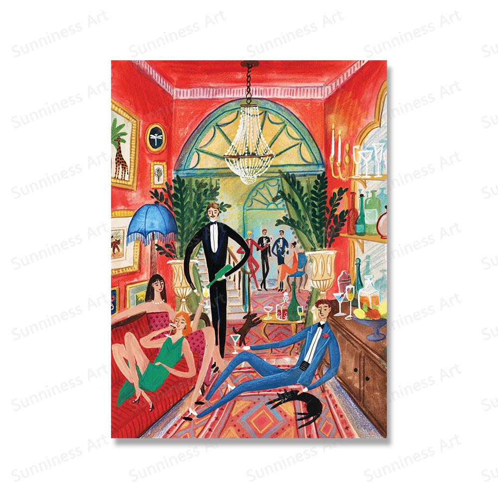 

Друзья Еда и напитки счастливые веселые постеры и принты холст картины для коктейльной вечеринки на стене художественные фотографии Декор Куадрос 21x30cm No Framed белый