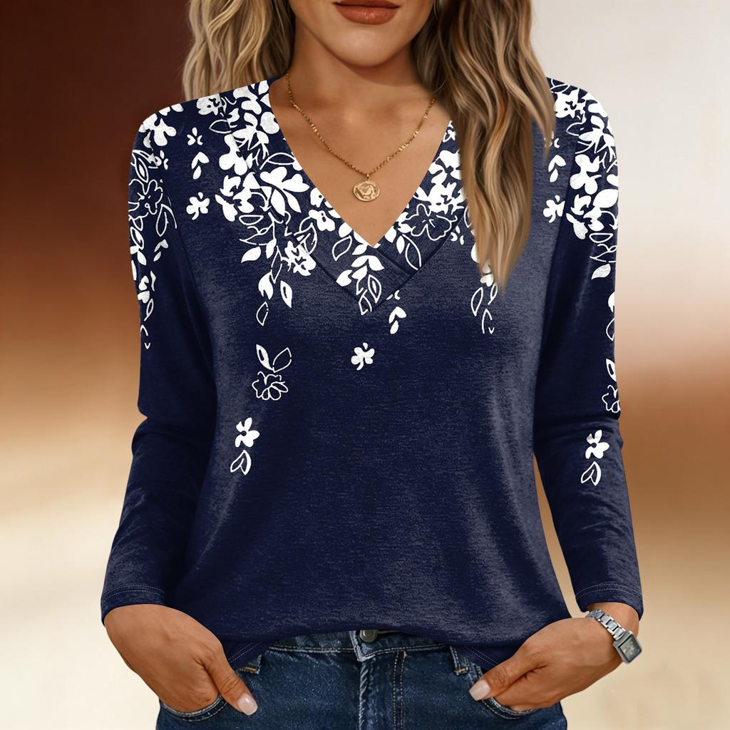 Langarmshirts für Damen, niedlicher Aufdruck, Grafik-T-Shirts, Blusen, lässig, Übergröße, Basic-Tops, Pullover