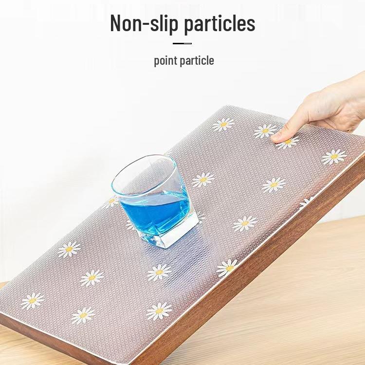 Extra Thick Daisy EVA Drawer & Shelf Liner - Moisture-Proof, Heat Insulation Mat for Cabinets & Refrigerator