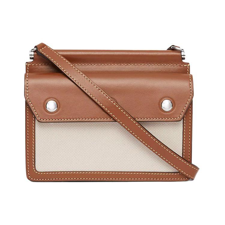 Burberry Tait Series Printed Adjustable Shoulder Strap Leather Messenger Bag Crossbody Mini Unisex bags Natural Malt-Brown 80146111
