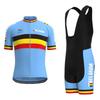2026 Belgien Radtrikots, Kurzarm-Sets, Nationale Profi-Team Fahrradbekleidung, Trägerhosen, Bike Wear, Mountainbike Wear, Blau
