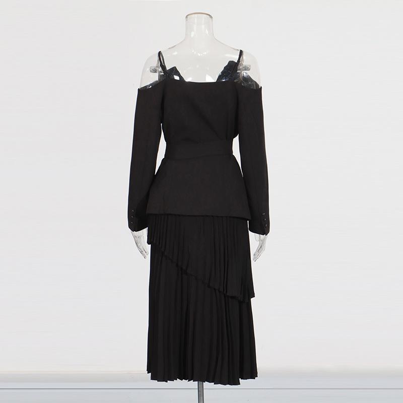 Australský komplet s odhalenými rameny a vysokou plisovanou sukní pro ženy - Kolekce 2025