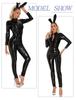 [Maeau] Full Body Tights Bodysuit Leather Glossy Catsuit Women's Cosplay Adult Costume Underwear Bondage Cutout Party Halloween Sexy Leotard #Bodysuit