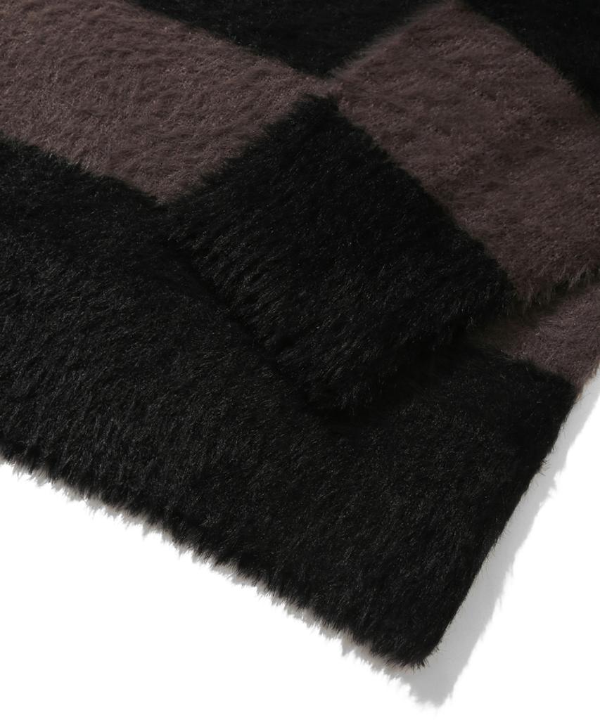 TRILLION Hairy Brush Stripe Crew Neck Knit (Ash Gray)