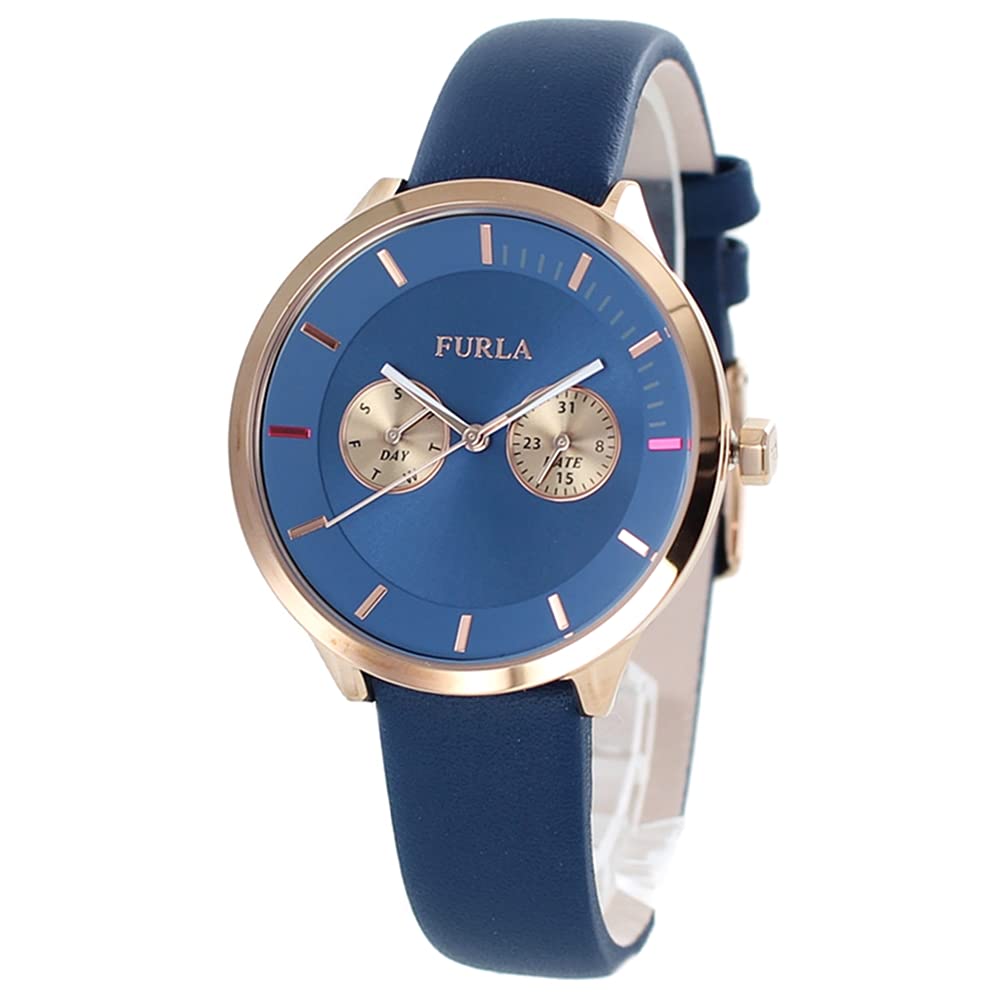 Metropolis Темно-синий Натуральная кожа Календарь Отображение R4251102549 Часы [Furla] Женские [Товар]