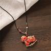 Women's Vintage Inspired Long Handmade Alloy Necklace Featuring Horse Charm Pendant for Sweater Fashion and Casual Wear