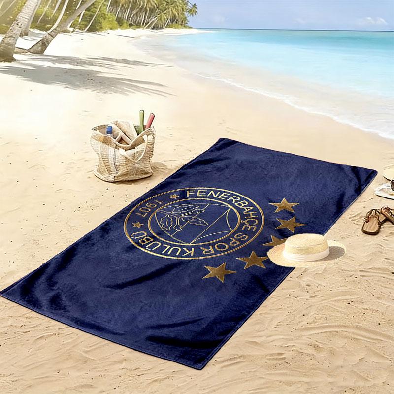 Fenerbahce Print Strandtuch, Großes Weiches Schnelltrocknendes Handtuch für Strand Camping Schwimmen