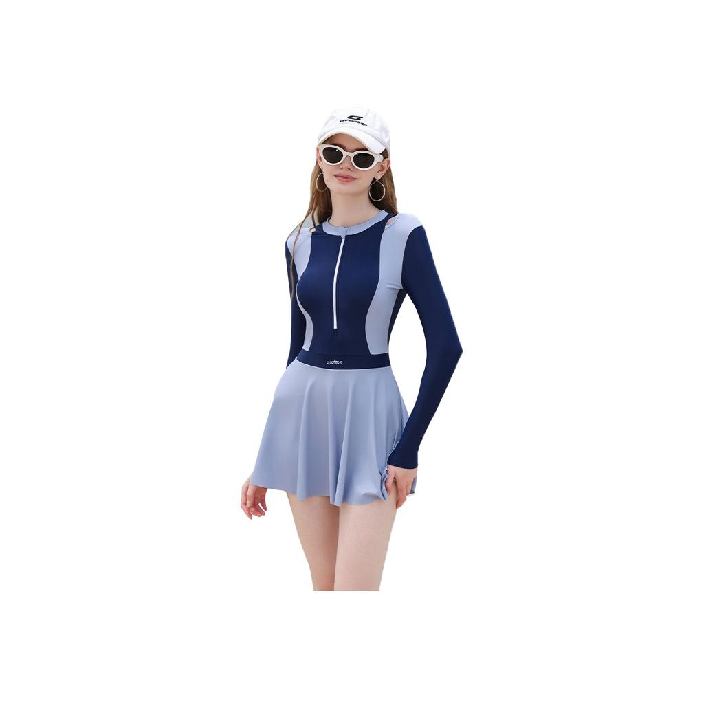 Disney Slim Fit Long Sleeve Striped One-Piece Dress Swimwear Women swimwear D15304S2F