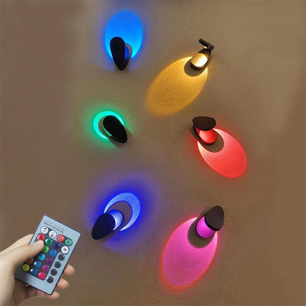 5w Led Wall Lamp Creative Light 85-265v 90 Degree Angle Cool Warm White Rgb With remote Mounted Waterproof Ip65 For home Bedroom