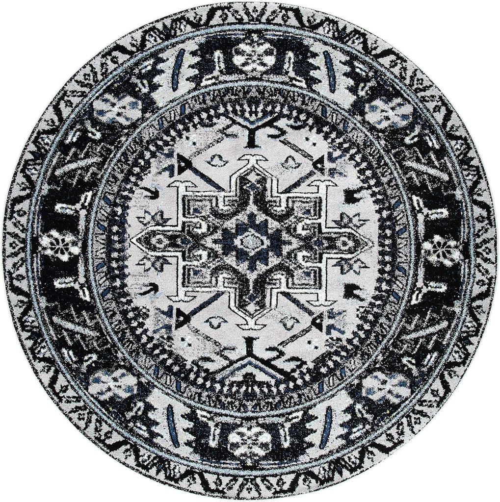 Retro Ethnic Style Round Carpet Geometry Print Bohemia Floor Mat Multiple Sizes Home Decor Anti-slip Rug for Living Room Bedroom