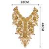 Heavy Industry Beaded Sequins Flowers Gold Clothing Patches Accessories Stage Performance Clothing Collar Decoration Cloth Stickers