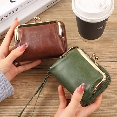 Women Short Wallets Female Short Hasp Coin Purses Ladies Portable PU Leather Money Bag Large Capacity Card Holders Clutch