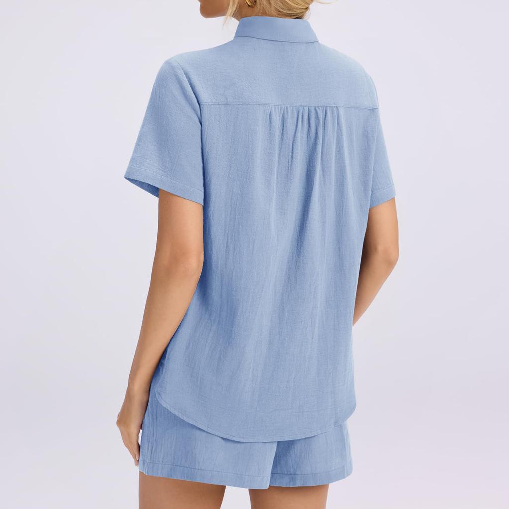 Women's Casual Fashion Short-Sleeve Set With Pockets