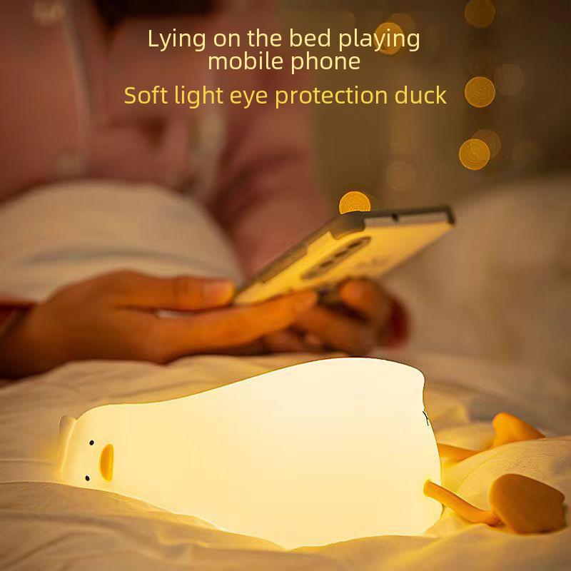 Duck Night Light: Children's Silicone Rechargeable Bedside Lamp