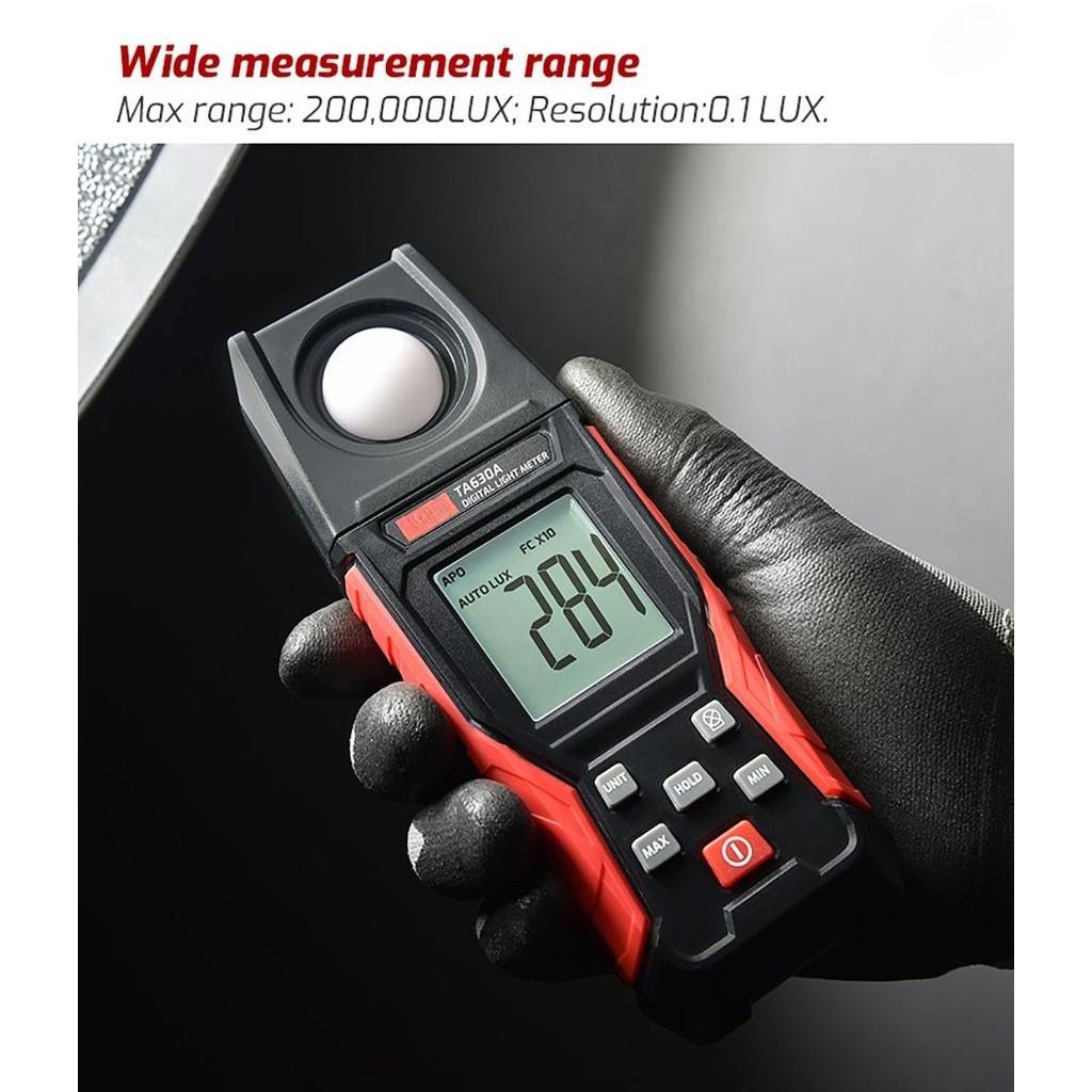 0~200,000 Measurement Range Flexible Sensor Light Tester Illuminance Lux Meter LCD Display Portable Digital Light Meter