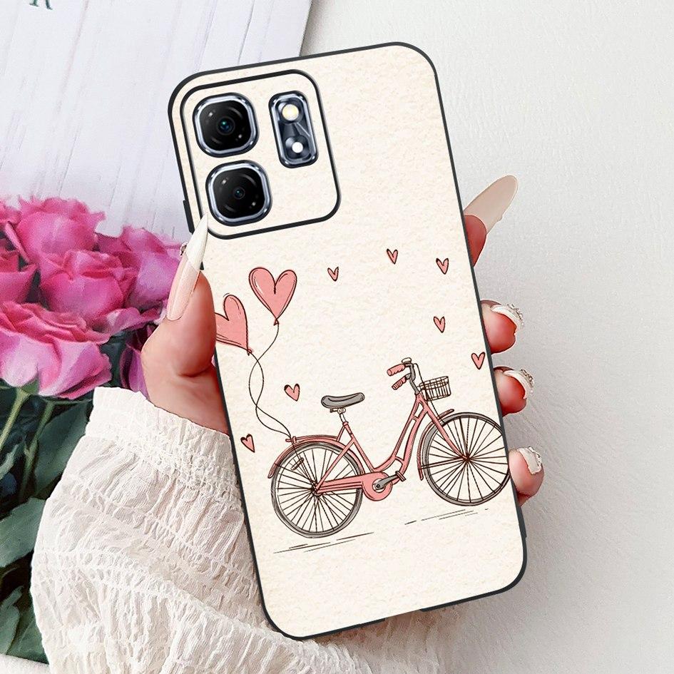 For Infinix Hot 50i Case X6531 New Fashion Flower Love Heart Pattern Soft Silicone Cover For Infinix Smart 9 Smart9 X6532 Bumper
