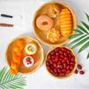 Modern Woven Fruit Basket Storage Bin With Round Shape For Kitchen And Home Organization