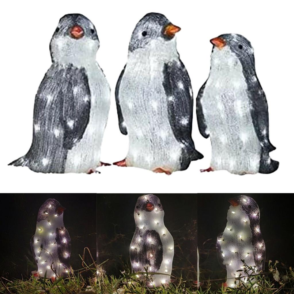 Adorable Christmas Penguin Led Light Garden Decoration With Acrylic Body