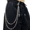 Punk Metal Spider Web Skeleton Pendant Waist Chain Multilayer Jeans Chain Hip-Hop Pants Chain Clothing Accessories Gifts