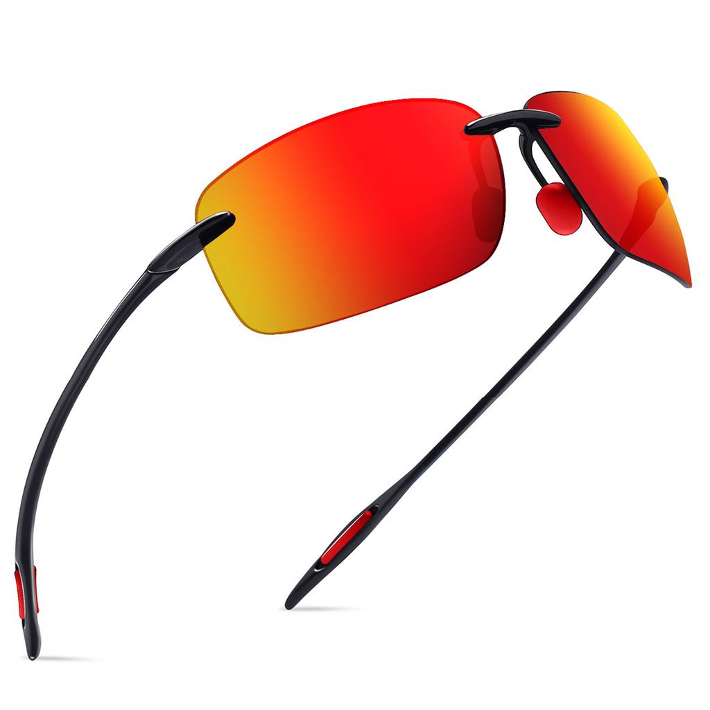 MAXJULI Mode Sport Sonnenbrille für Herren Damen Tr90 Randlose Fassung zum Laufen Angeln Golf Fahren Sonnenbrille UV400 MJ8009