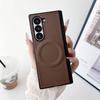 Magnetic Leather Phone Case for Samsung Galaxy Z Fold 7 6 5 4 3 Fold7 Fold6 Fold5 5G with Magsafe Protective Cover for Hinges