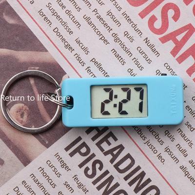 Portable Keychain Digital Pocket Watch with Silent High Transparency Glass Shockproof for Exam Library Meeting