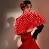 Vintage Wood Flamenco Fan Handheld Classical Spanish Fan Decorative Dots Pattern Folding Fan Wedding Decorations