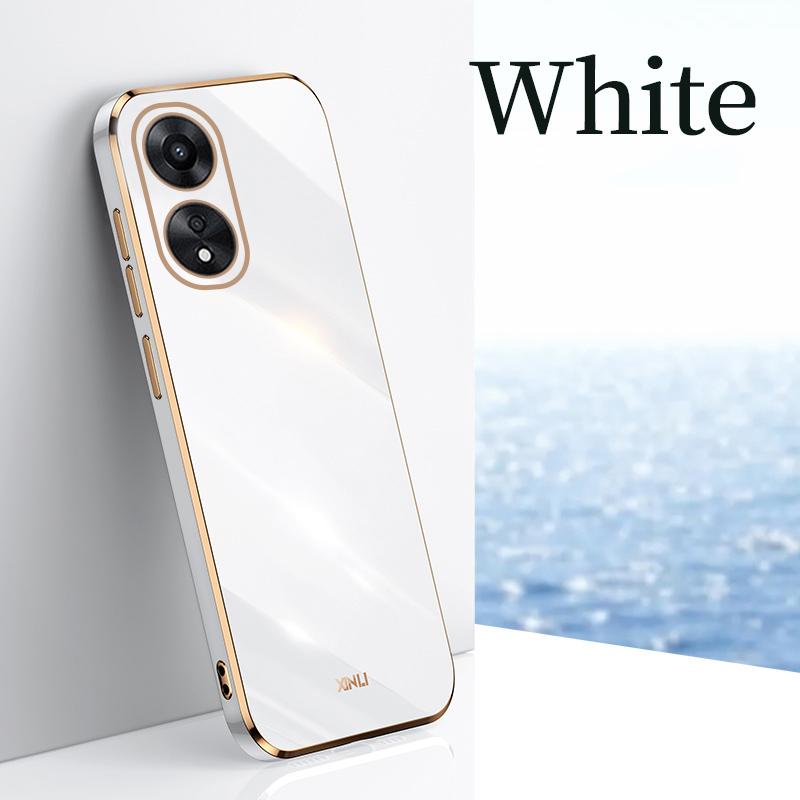 Custodia per telefono 6D per OPPO A18 A38 4G placcatura di lusso in silicone obiettivo della fotocamera protettiva antiurto copertura completa OPPOA38 A 38 telefono cellulare