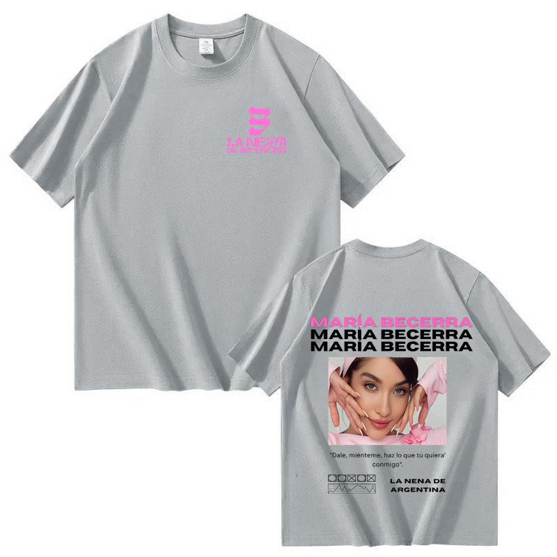 Singer Maria Becerra 2025 Tour Fashion Streetwear Oversized Tshrit Mens Womens Shortsleeved Tee Pop Aesthetic Casual Cozy Tops