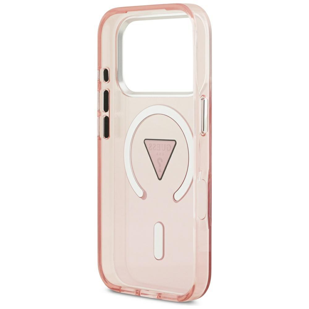 Coque MagSafe Guess IML Logo Triangle Dégradé pour iPhone 17 Pro Rose