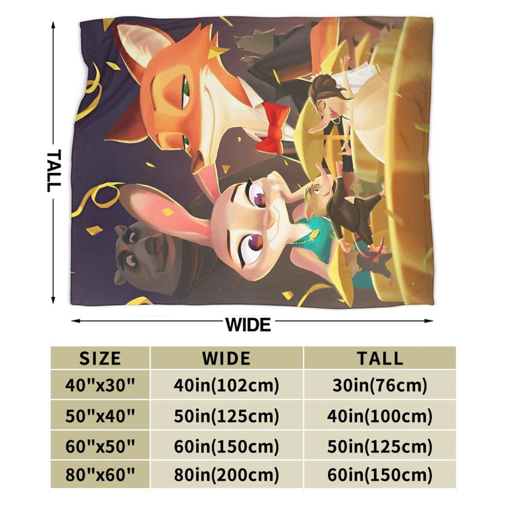Zootopia Blanket Flannel Funny Warm Throw Blankets for Coverlet Winter