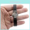 Elegant Saint Benedict Medal Adjustable Bracelet Stylish Black Leather Jewelry Unisex Gift