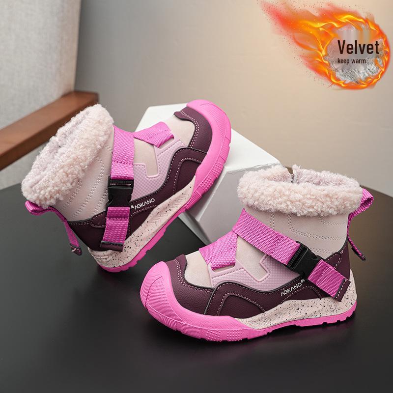 Winter Kids' Snow Boots: Boys' Velvet, Girls' Cotton - Warm, Durable Cold Protection