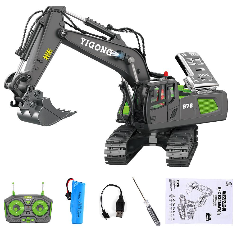 2.4G RC Excavator Children Toys Remote Control Excavator Toys Kids Radio Control Dump Truck Bulldozer Car Toys Gift