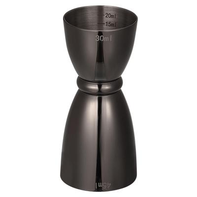 Uxcell Cocktail Jigger, 1 Oz/1.5 Oz Glass Measuring Cup with Stainless Steel Rim, for Wine, Drinks, and Cocktails, Black