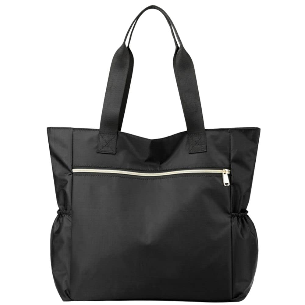 

Сумка-тоут с крупным цветочным узором сбоку [chalino] женская, вместительная, легкая, нейлоновая, на молнии, сумка, (черный) чёрный