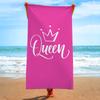 Pink Crown Queen Printed Beach Towel Microfiber Large Bath Towel - Super Absorbent, Soft, Extra Large, Weight Easy To Clean