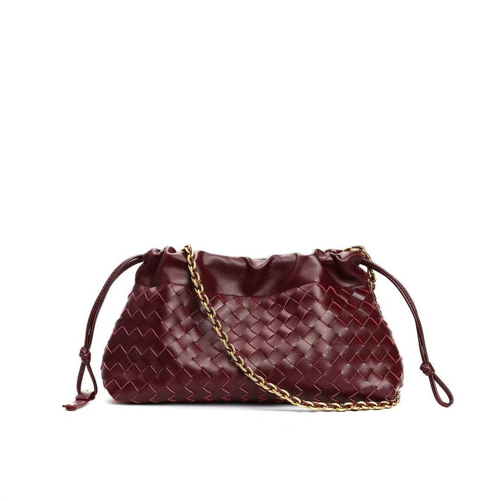 Neue gewebte Wolken-Tasche Müllbeutel Leder-Kordelzug Achseltasche Handgehaltene Kette Minimalistischer Stil Vielseitig Einzelne Schulter Damen-Tasche