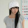 BETTY BOOP PATTERN STRING BEANIE WHITE