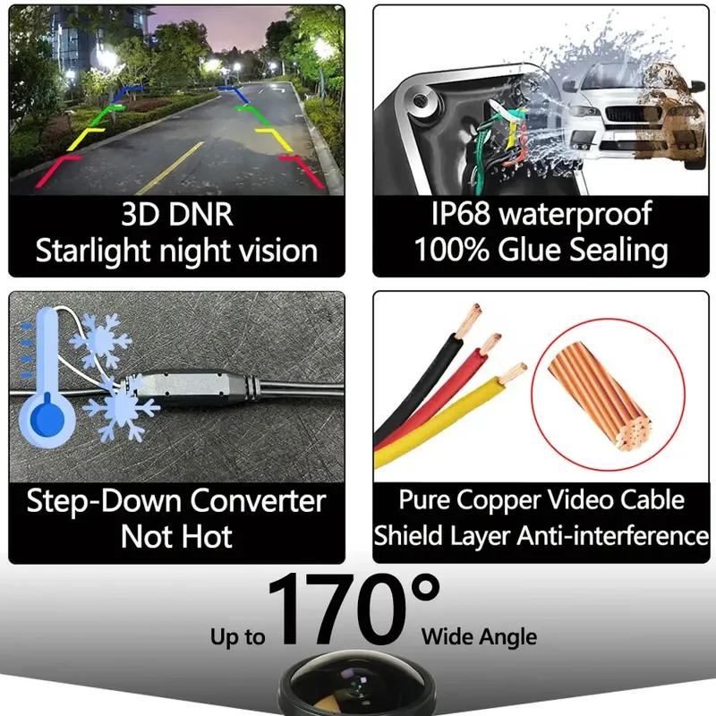 AHD 1920x1080P Car Rear View Camera For Toyota Corolla 2007-2013 Reverse Parking Video Monitor Waterproof Backup Night Vision