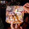 25-Blatt Eis Kristall Goldfolie Weihnachten Thema Aufkleber Packung, Glänzende Folien Akzente auf Schneeflocken/Eis Motiven für Weihnachtskarte