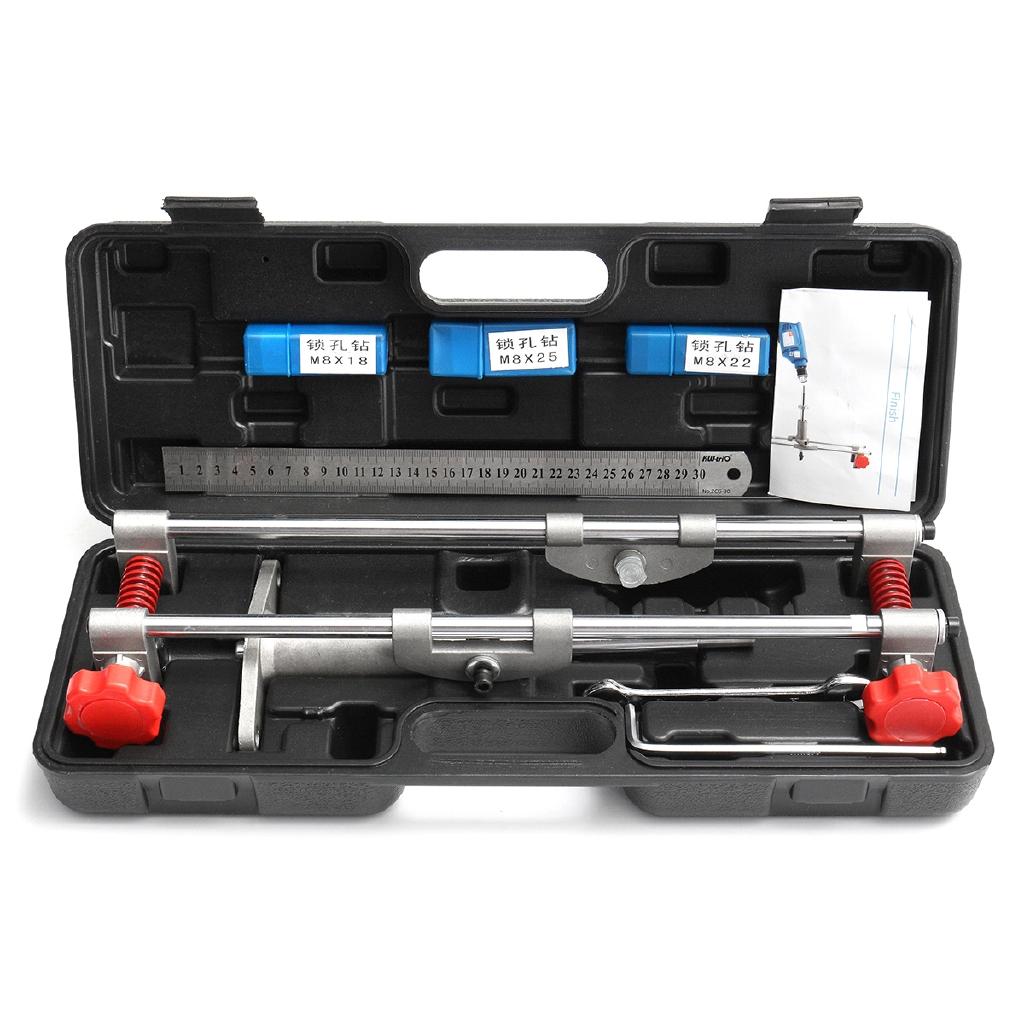 New Mortice Door Fitting Jig Lock Mortiser DBB Key JIG1 With 3 Cutters Case 8Pcs Set Tool Maintenance Set