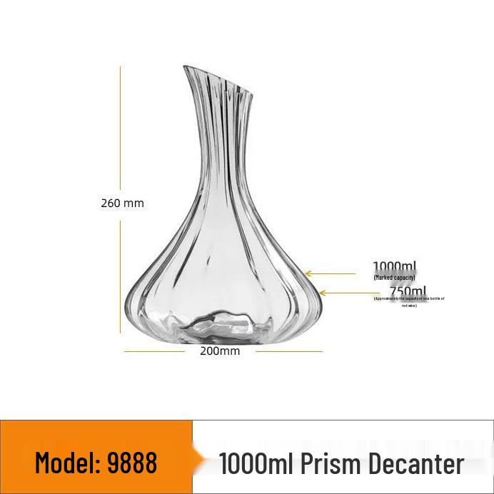 Premium Quick-Use Crystal Glass Wine Decanter with Lid