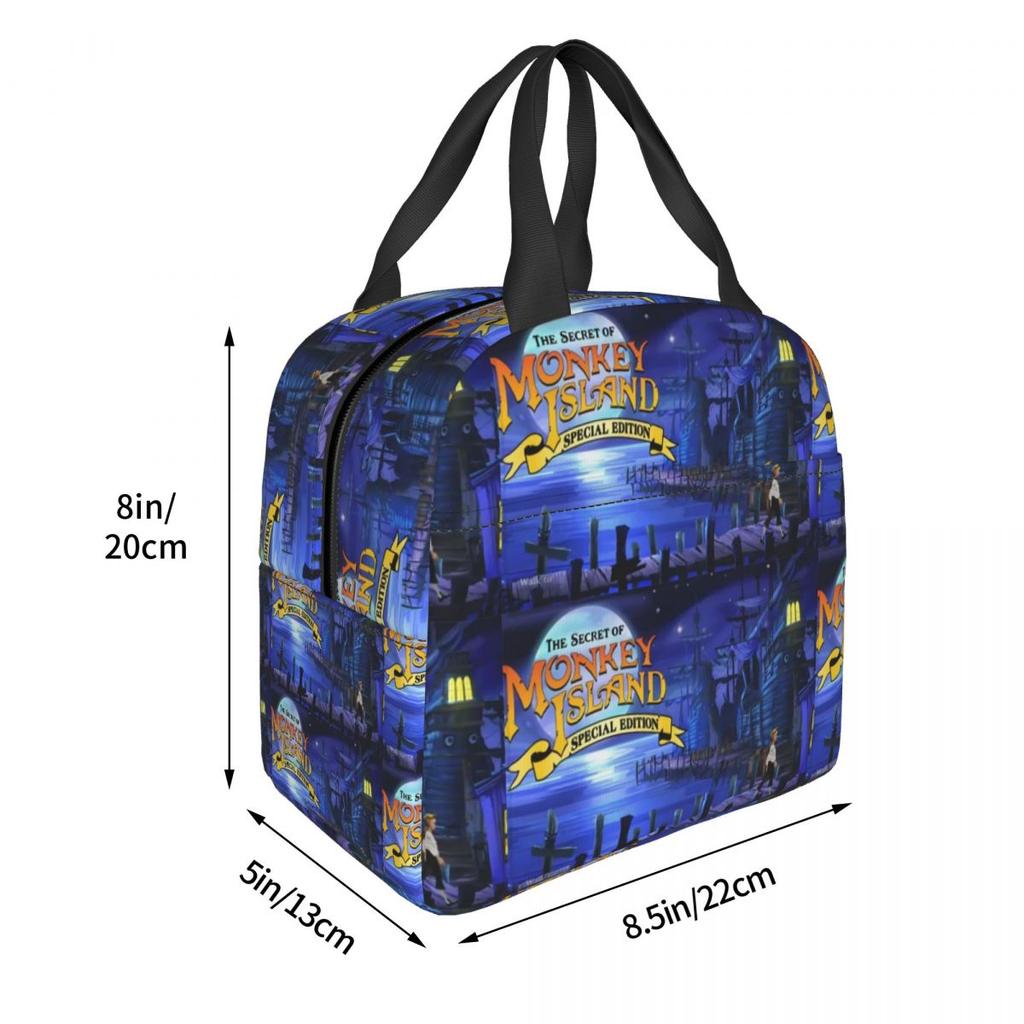 Monkey Island Insulated Lunch Bag for Women Office Cooler Thermal Food Box Tote Leakproof Lunch Boxes Container