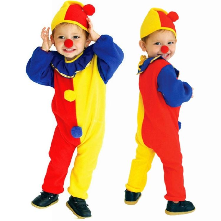 Clownkostüm Clown-Outfits Kinder Clown Verkleidungsset Clownshut Clownsnase Clown-Overalls Cosplay Halloween-Kostüm