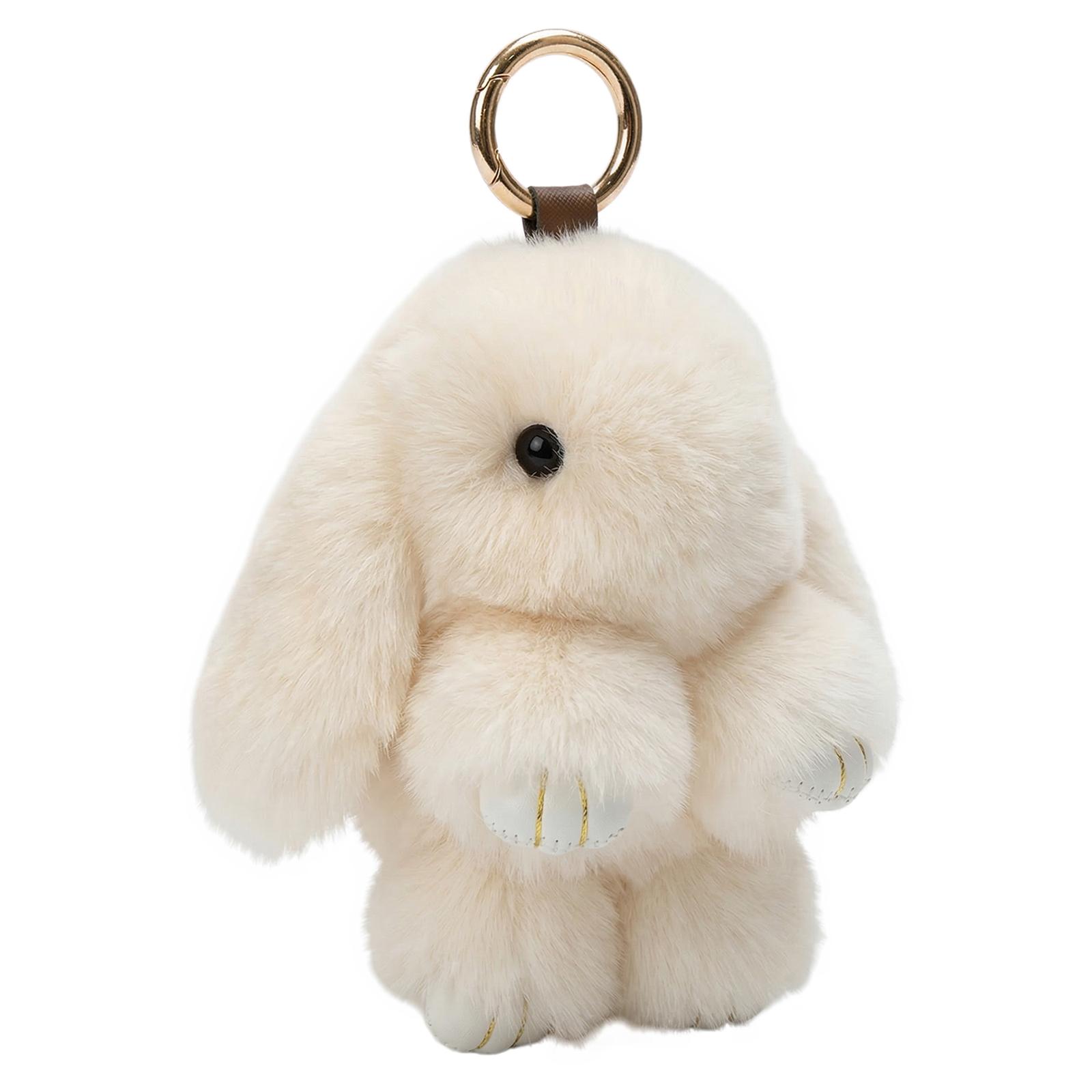 

Cute Long Ear Bunny Keychain Real Mink Fur Rabbit Doll Charm Toys Ornament Keyring Pompom Rabbit Jewelry Pendant Gifts for Girls