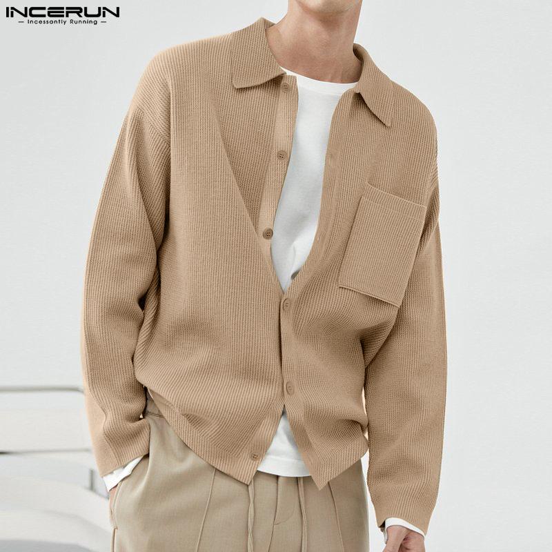 

INCERUN весенне-осенние мужские рубашки-пальто на пуговицах