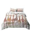 Giraffe Elk 3D Digital Printing Quilt Set Bed Three-piece Set