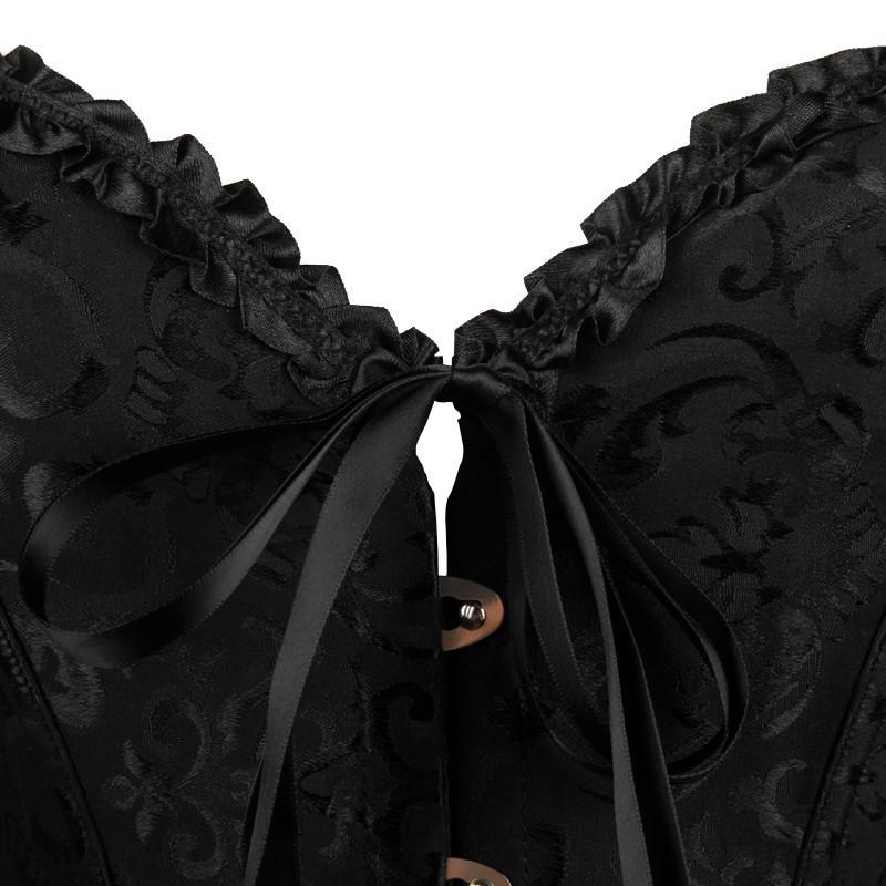European Size 819 Black Court Corset: Abdomen Control Body Shaper