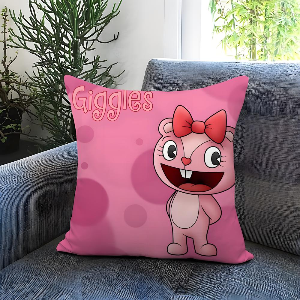 Anime Happy Tree Friends Cushion Cover Comfortable Reversible Pillow Cover Ideal for Car Sofa Bedroom & Beyond